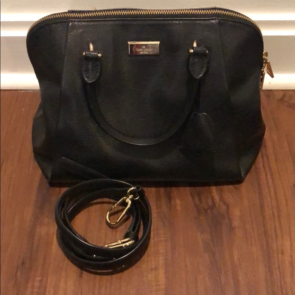 Kate Spade Medium Zip Black Leather Satchel